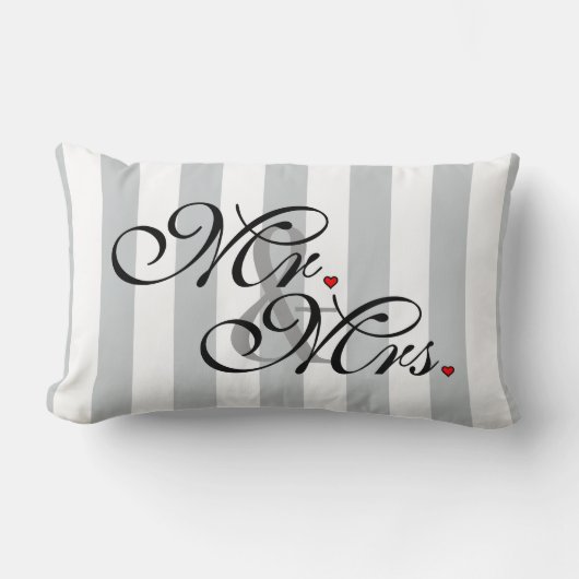 Mr. and Mrs. Click to Customize Color Stripes Lendenkissen (Vorderseite)