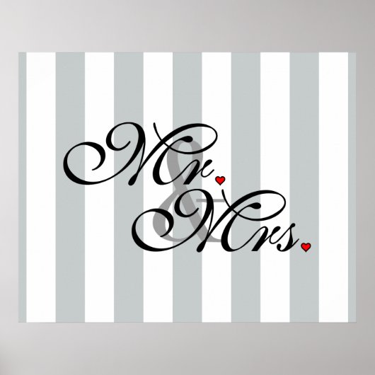 Mr. and Mrs. Click to Customize Color Stripes Poster (Vorne)