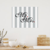 Mr. and Mrs. Click to Customize Color Stripes Poster (Küche)