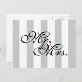 Mr. and Mrs. Click to Customize Color Stripes Postkarte (Vorne/Hinten)