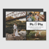 Mr. and Mrs. Dankeschön Foto Collage Magnetkarte (Vorne/Hinten)