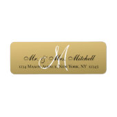 Mr. and Mrs. Elegant Gold Black Monogram Wedding (Vorne)