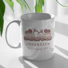 Mr. and Mrs Elegant Rose Gold Bride Wedding Gesche Kaffeetasse