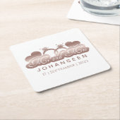 Mr. and Mrs Elegant Rose Gold Hearts Gastgeschenke Rechteckiger Pappuntersetzer (angewinkelt)