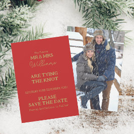 Mr. And Mrs. Elegant Script and Foto Wedding Save The Date