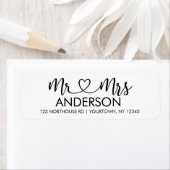 Mr. and Mrs. Elegant Script Custom Rücksendeadress (Insitu)