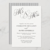 Mr. and Mrs. Elegant Script Wedding Einladung (Vorne/Hinten)
