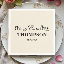 Mr and Mrs Elegant Simple | Natural White Serviette