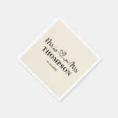 Mr and Mrs Elegant Simple | Natural White Serviette (Ecke)