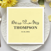 Mr and Mrs Elegant Simple | Pale Yellow Serviette
