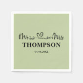 Mr and Mrs Elegant Simple | Sage Green Serviette (Vorderseite)