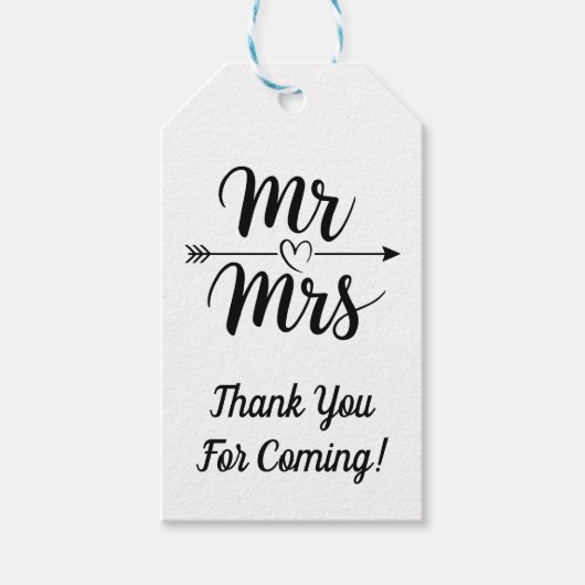 Mr. and Mrs Empfang Gift Simple Geschenkanhänger (Vorderseite)