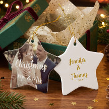 Mr and Mrs First Christmas Custom Name Keepsake 