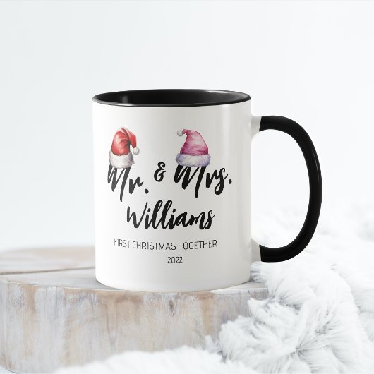 Mr. and Mrs First Christmas Together Tasse