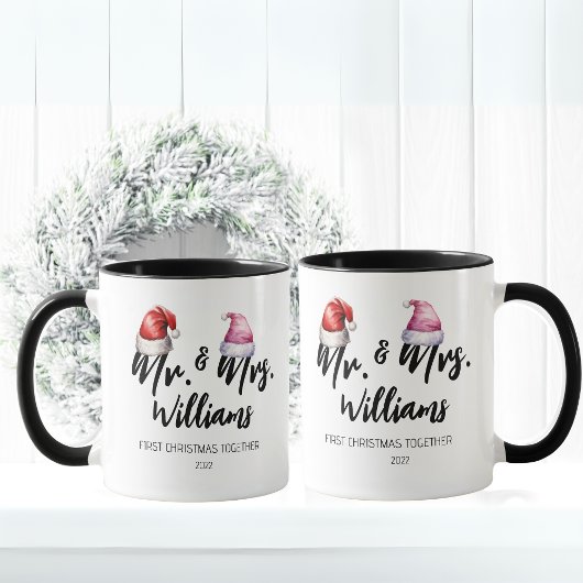 Mr. and Mrs First Christmas Together Tasse
