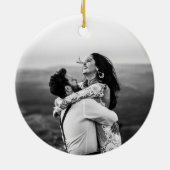 Mr. and Mrs First Christmas Verheiratet Foto Keramik Ornament (Hinten)