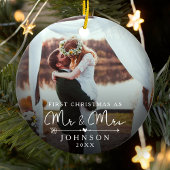 Mr. and Mrs First Verheiratet Christmas Custom Fot Keramik Ornament