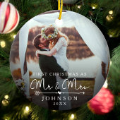 Mr. and Mrs First Verheiratet Christmas Custom Fot Keramik Ornament