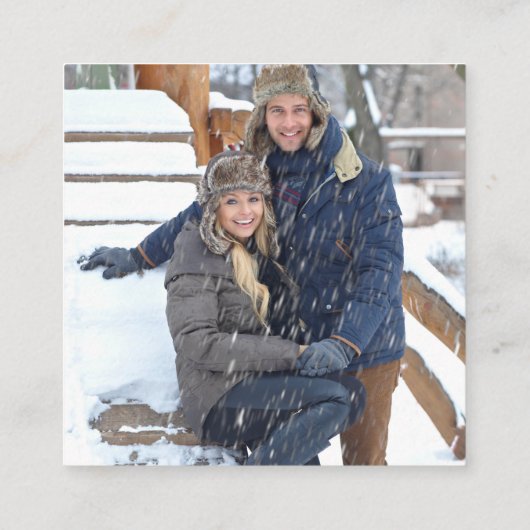 Mr. And Mrs Foto Elegant Script QR Code UAWG Begleitkarte (Rückseite)