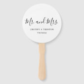 Mr. and Mrs Foto Simple Elegant Wedding Fächer (Vorderseite)