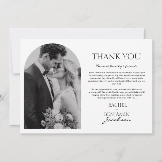 Mr. and Mrs. Foto Wedding Danke Foil Card (Vorderseite)