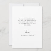 Mr. and Mrs. Foto Wedding Danke Foil Card (Rückseite)