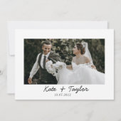 Mr. and Mrs. Foto Wedding Dankeschön Karte (Vorderseite)