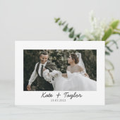 Mr. and Mrs. Foto Wedding Dankeschön Karte (Stehend Vorderseite)