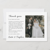 Mr. and Mrs. Foto Wedding Dankeschön Karte (Rückseite)