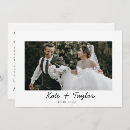 Mr. and Mrs. Foto Wedding Dankeschön Karte