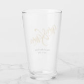 Mr. and Mrs Gold Glitzer Gastgeschenk Hochzeit Gif Glas (Rückseite)