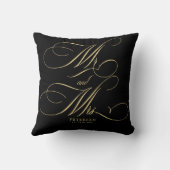 Mr. and Mrs. gold script personalisierte Hochzeits Kissen (Rückseite)