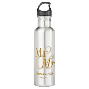 Mr. and Mrs Gold Script Wedding Gift Edelstahlflasche