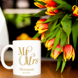 Mr. and Mrs Gold Script Wedding Gift Kaffeetasse