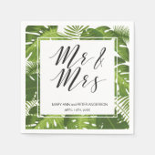 Mr. and mrs Green Blätter Hochzeitspapiere Serviet Serviette (Vorderseite)