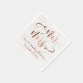 "Mr. and Mrs." Imitate Kupferskript über weißem Ma Serviette (Ecke)