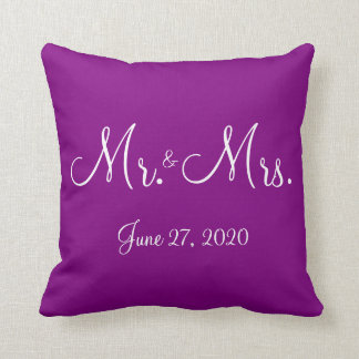 Mr. and Mrs Lila Mit Monogramm Wedding Pillows Kissen
