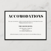 Mr. and Mrs Modern Bold Wedding Accommodation Card Begleitkarte (Vorderseite)