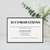 Mr. and Mrs Modern Bold Wedding Accommodation Card Begleitkarte (Stehend Vorderseite)