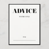 Mr. and Mrs Modern Bold Wedding Advice Card Hinweiskarte (Vorderseite)