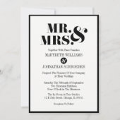 Mr. and Mrs Modern Bold Wedding Einladungskarte Einladung (Vorderseite)