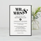 Mr. and Mrs Modern Bold Wedding Einladungskarte Einladung (Stehend Vorderseite)