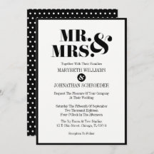 Mr. and Mrs Modern Bold Wedding Einladungskarte