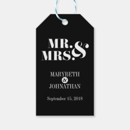 Mr. and Mrs Modern Bold Wedding Gift Tag Geschenkanhänger