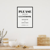 Mr. and Mrs Modern Bold Wedding Guest Book Poster (Küche)