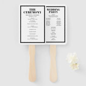 Mr. and Mrs Modern Bold Wedding Program Hand Fan Fächer (Vorne und Hinten)
