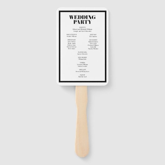 Mr. and Mrs Modern Bold Wedding Program Hand Fan Fächer (Rückseite)