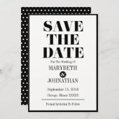 Mr. and Mrs Modern Bold Wedding Save the Date Card (Vorne/Hinten)