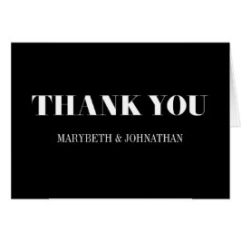 Mr and Mrs Modern Bold Wedding Thank You Card