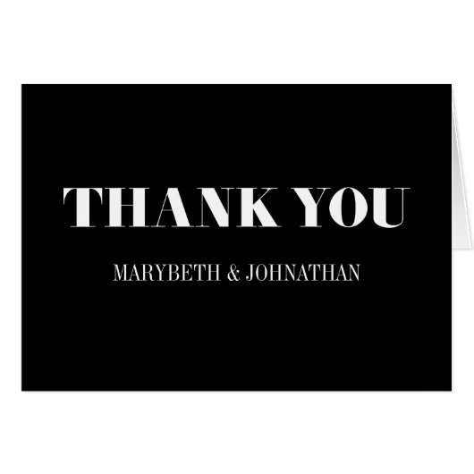 Mr and Mrs Modern Bold Wedding Thank You Card (Vorderseite (Horizontal))